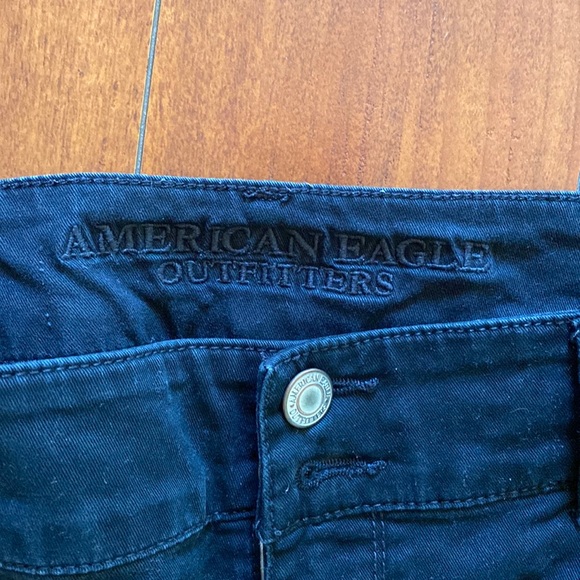 **American Eagle Outfitters Jeans Stretch Black Jeans 14 Artist Crop Jeans - Picture 3 of 8